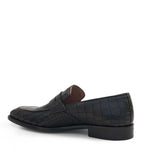 Mezlan Croco-Embossed Penny Loafer Black (19542)