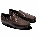 Calzoleria Toscana 4468 Baby Nile Crocodile Venetian Loafer Moor