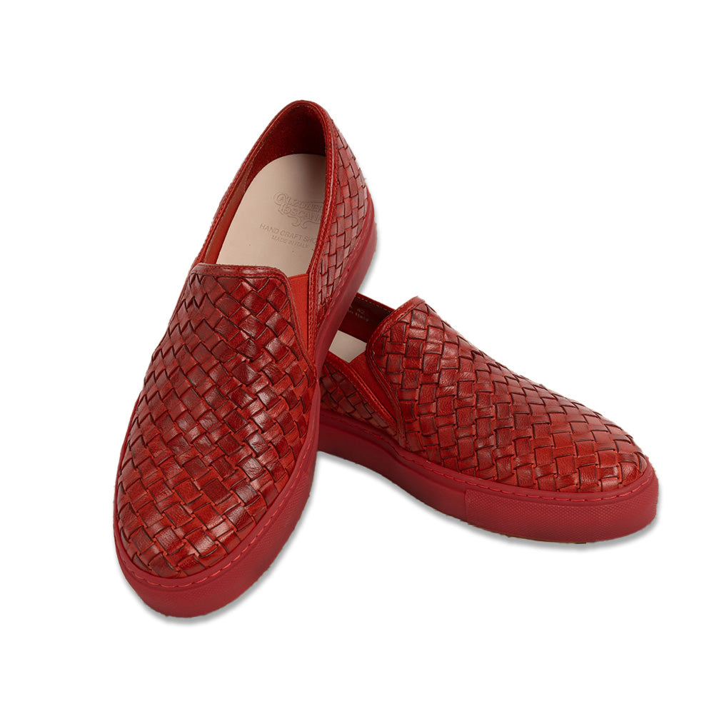 Calzoleria Toscana Enea Woven Loafers Red
