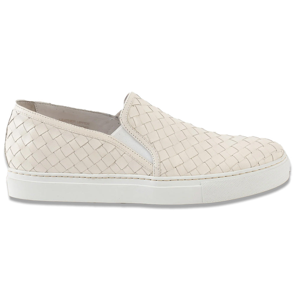 Calzoleria Toscana Kent Woven Slip-On Sneaker Off-White