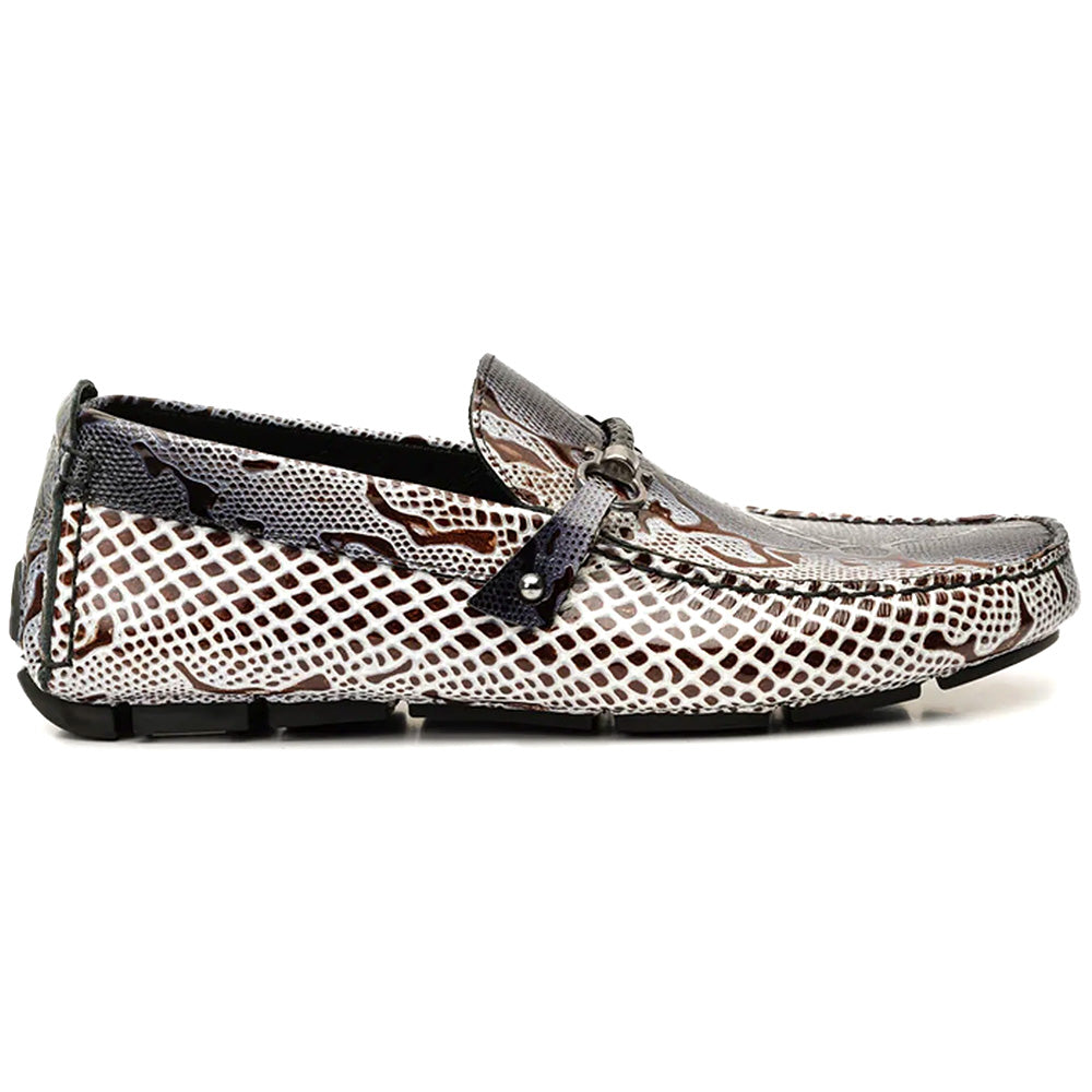 Vinci Leather The Bologna Bit Loafer Shoe Black / White