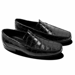 Calzoleria Toscana 4468 Baby Nile Crocodile Venetian Loafer Black