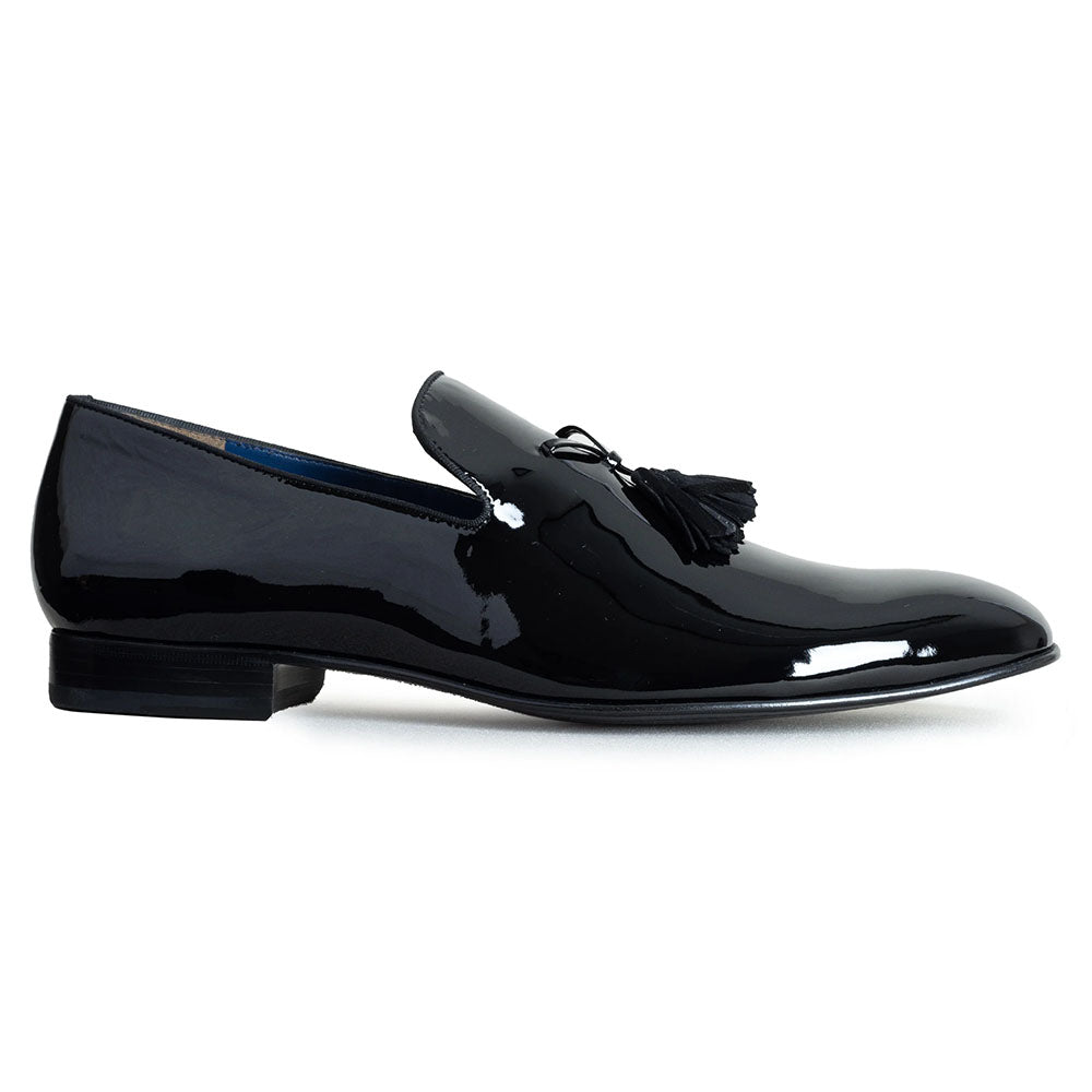 JP Pierre Patent Leather Tuxedo Tassel Loafer Black (E212365)