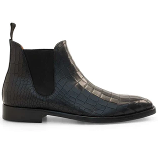 Mezlan Vanguard Croc Print Chelsea Boot Black (20061)