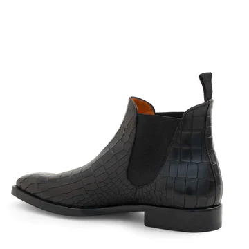 Mezlan Vanguard Croc Print Chelsea Boot Black (20061)