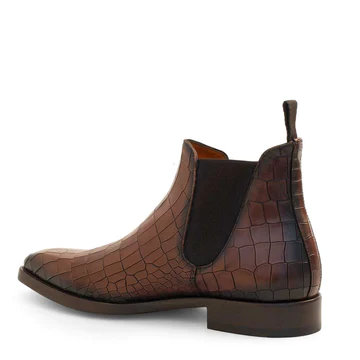 Mezlan Vanguard Croc Print Chelsea Boot Cognac (20061)