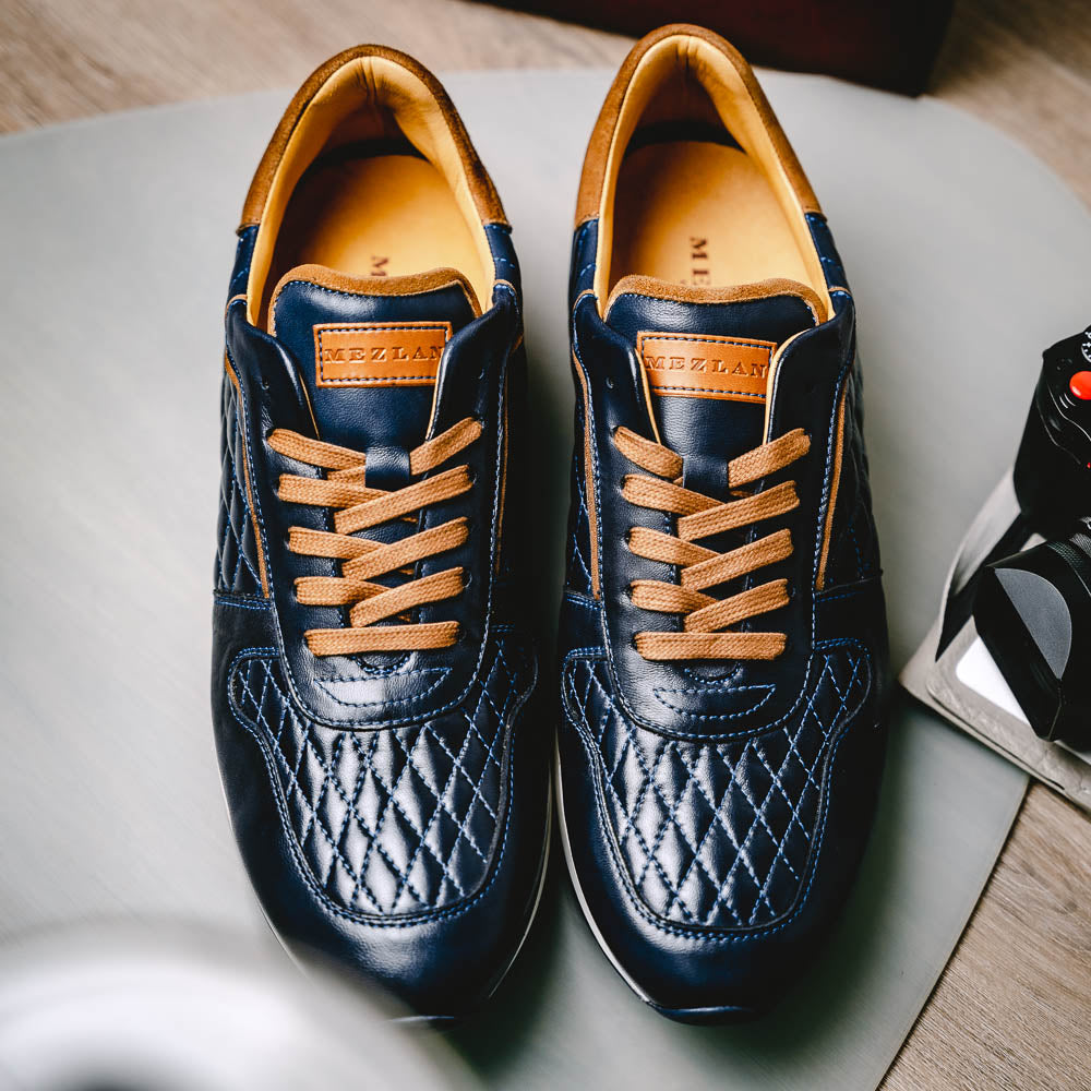 Mezlan Quilted Sneakers Blue EXCLUSIVE (20138)