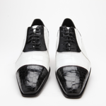 Caporicci 201 Genuine Alligator Spectator Shoes Black / White
