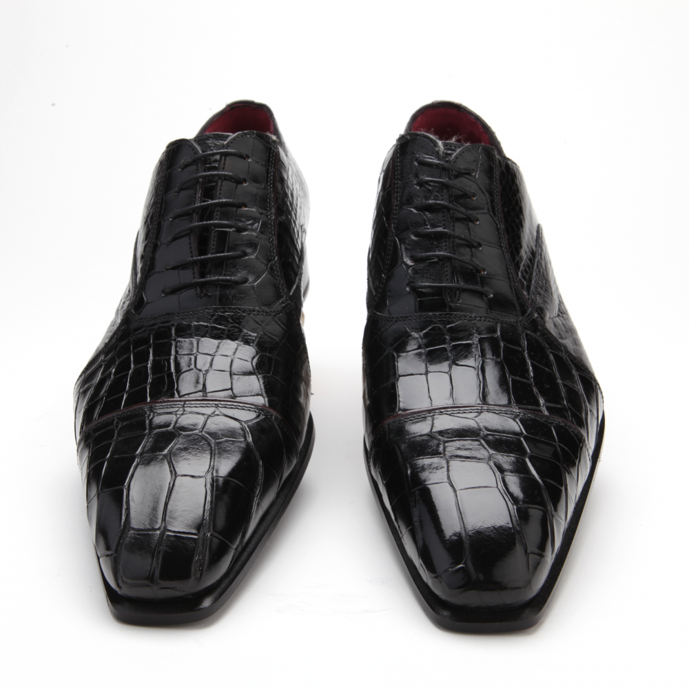 Caporicci 201 Genuine Alligator Shoes Black
