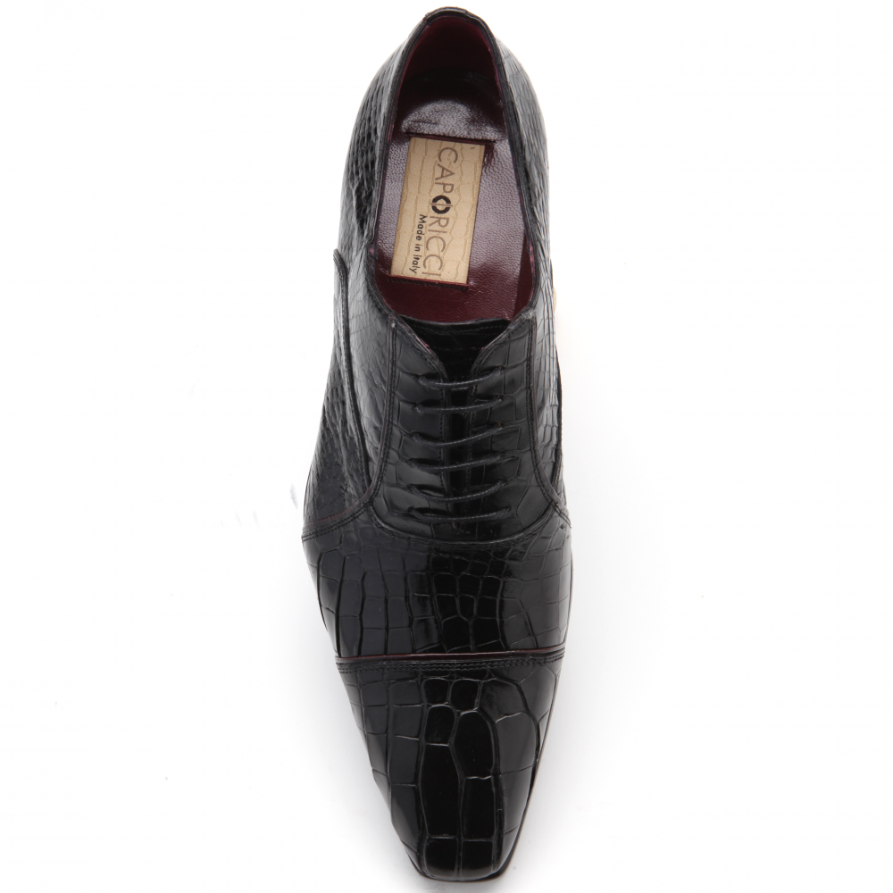 Caporicci 201 Genuine Alligator Shoes Black