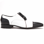 Caporicci 201 Genuine Alligator Spectator Shoes Black / White