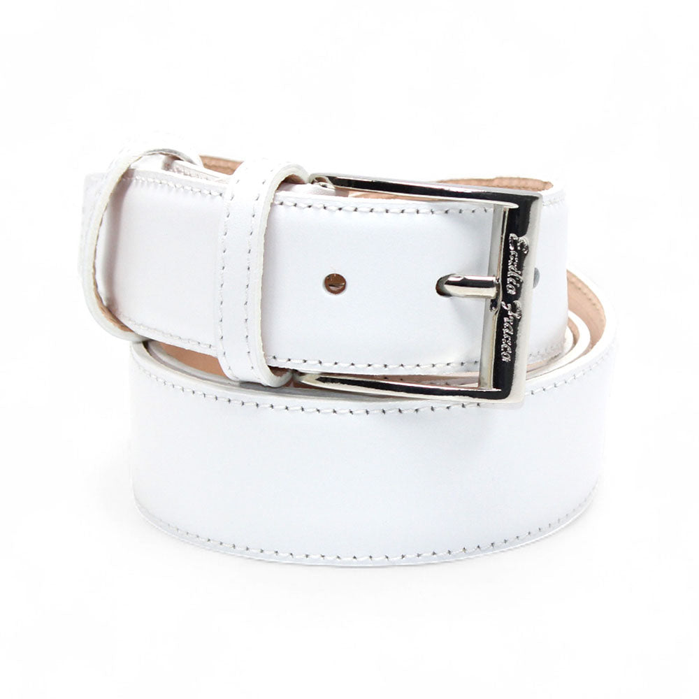 Emilio Franco 201 Leather Belt White