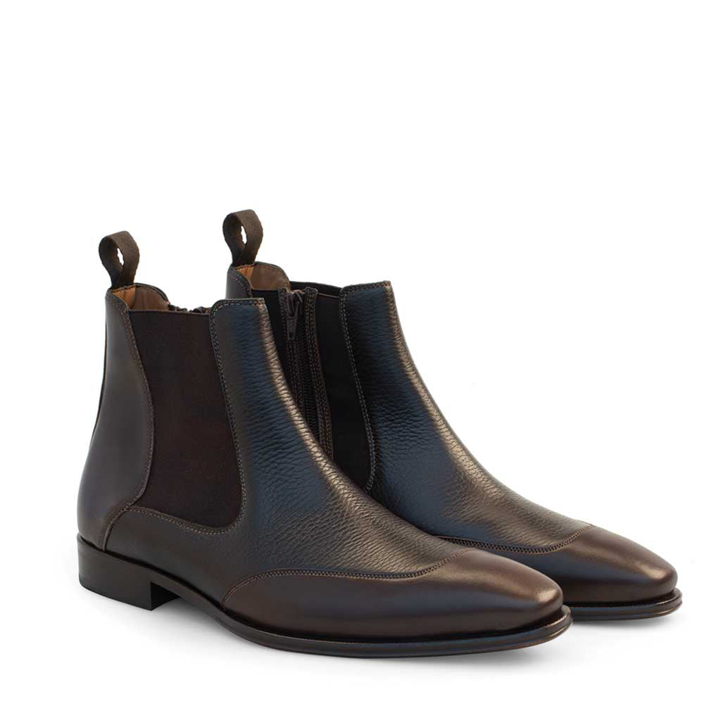 Mezlan Cadence Leather Zip Chelsea Boot Brown