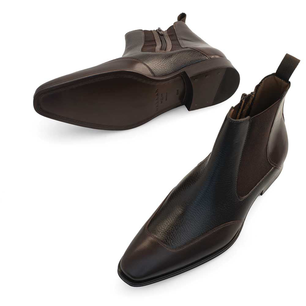 Mezlan Cadence Leather Zip Chelsea Boot Brown