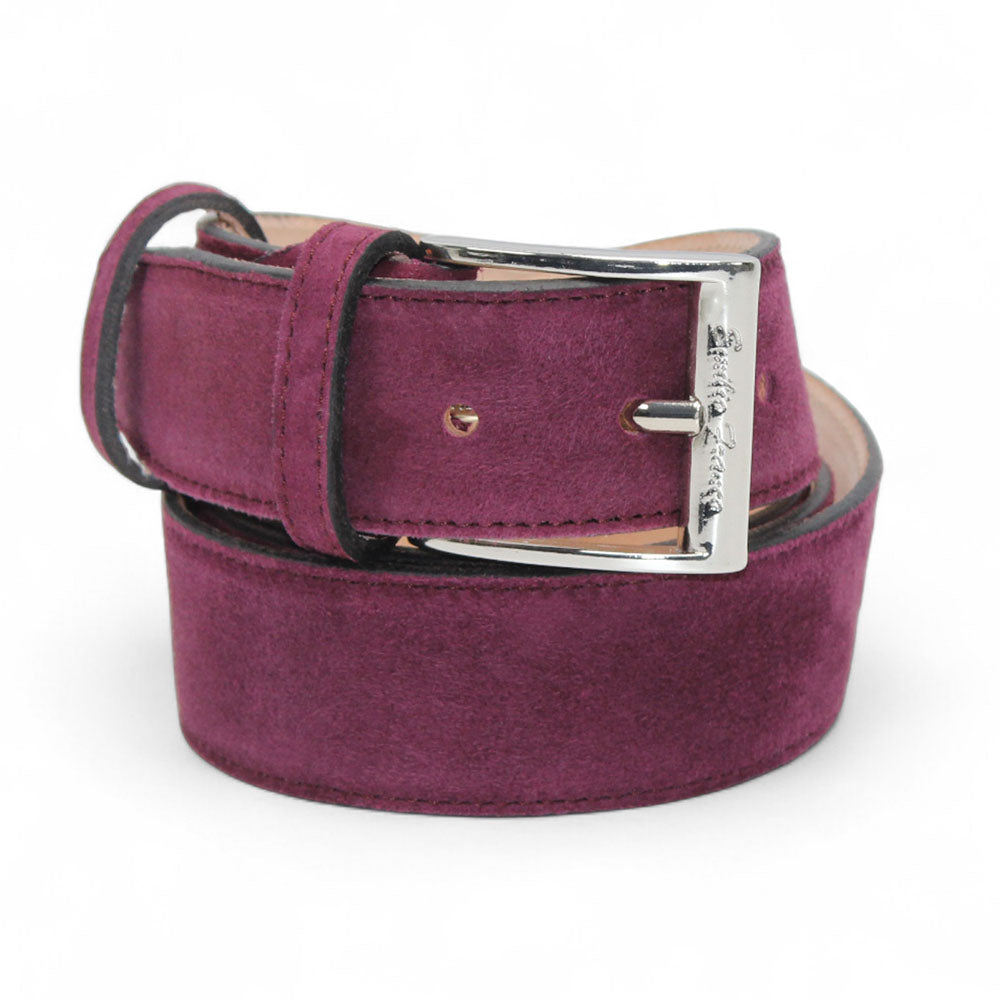Emilio Franco 202 Suede Belt Burgundy