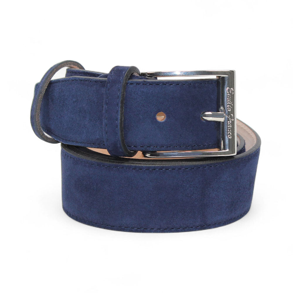 Emilio Franco 202 Suede Belt Navy
