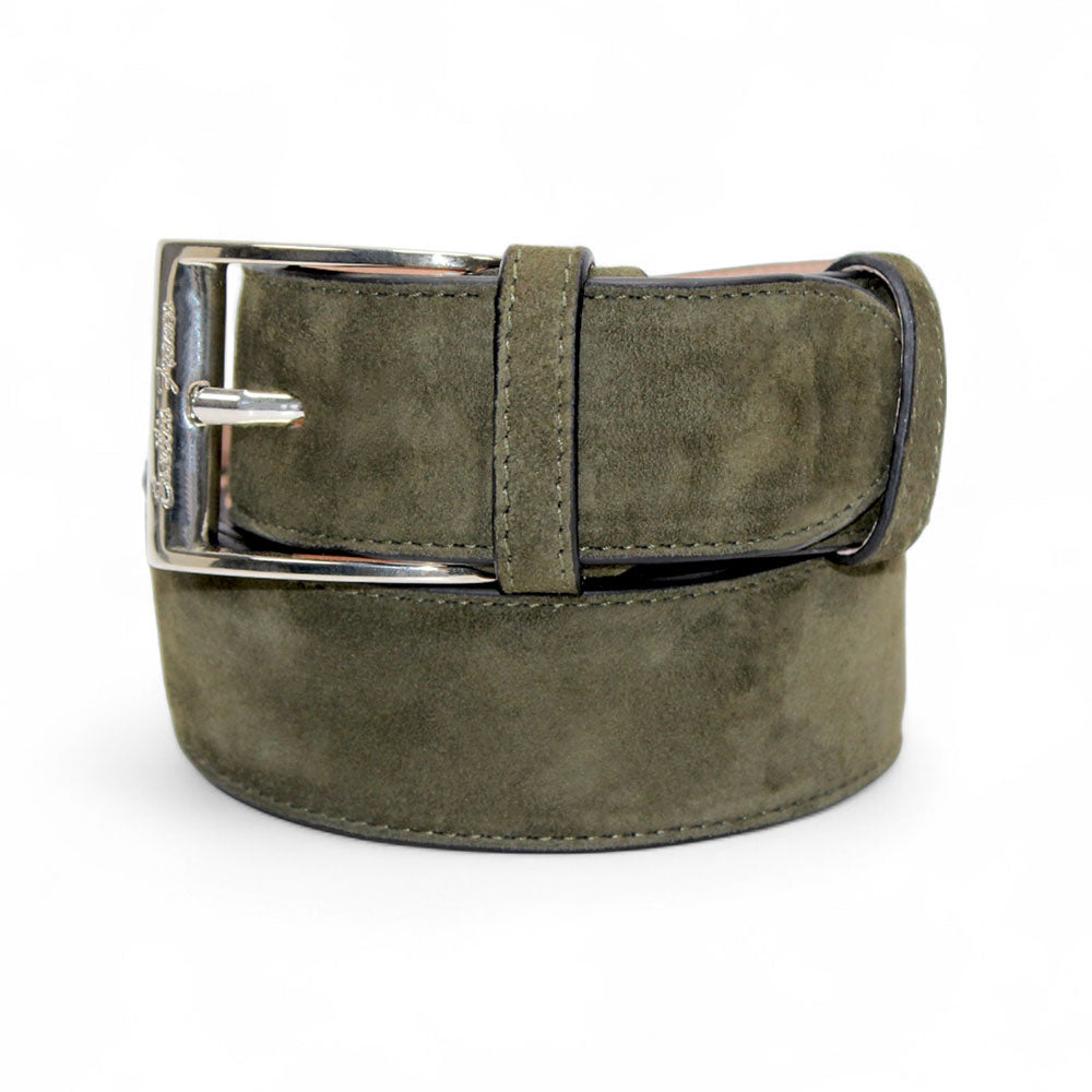 Emilio Franco 202 Suede Belt Olive