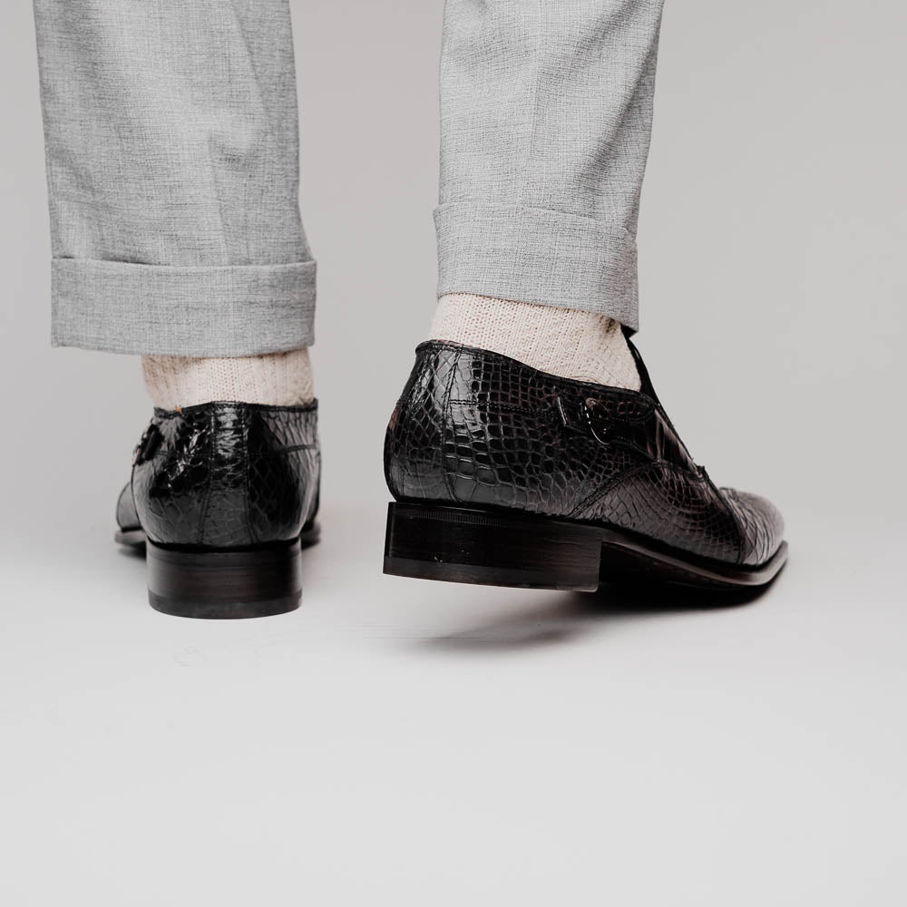 Caporicci 203 Alligator Split Toe Loafers Black