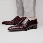 Caporicci 203 Alligator Split Toe Loafers Burgundy