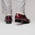 Caporicci 203 Alligator Split Toe Loafers Burgundy