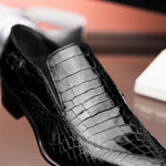 Caporicci 203 Alligator Split Toe Loafers Black