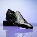 Caporicci 203 Alligator Split Toe Loafers Black