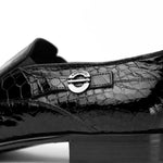 Caporicci 203 Alligator Split Toe Loafers Black