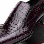 Caporicci 203 Alligator Split Toe Loafers Burgundy