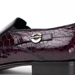 Caporicci 203 Alligator Split Toe Loafers Burgundy