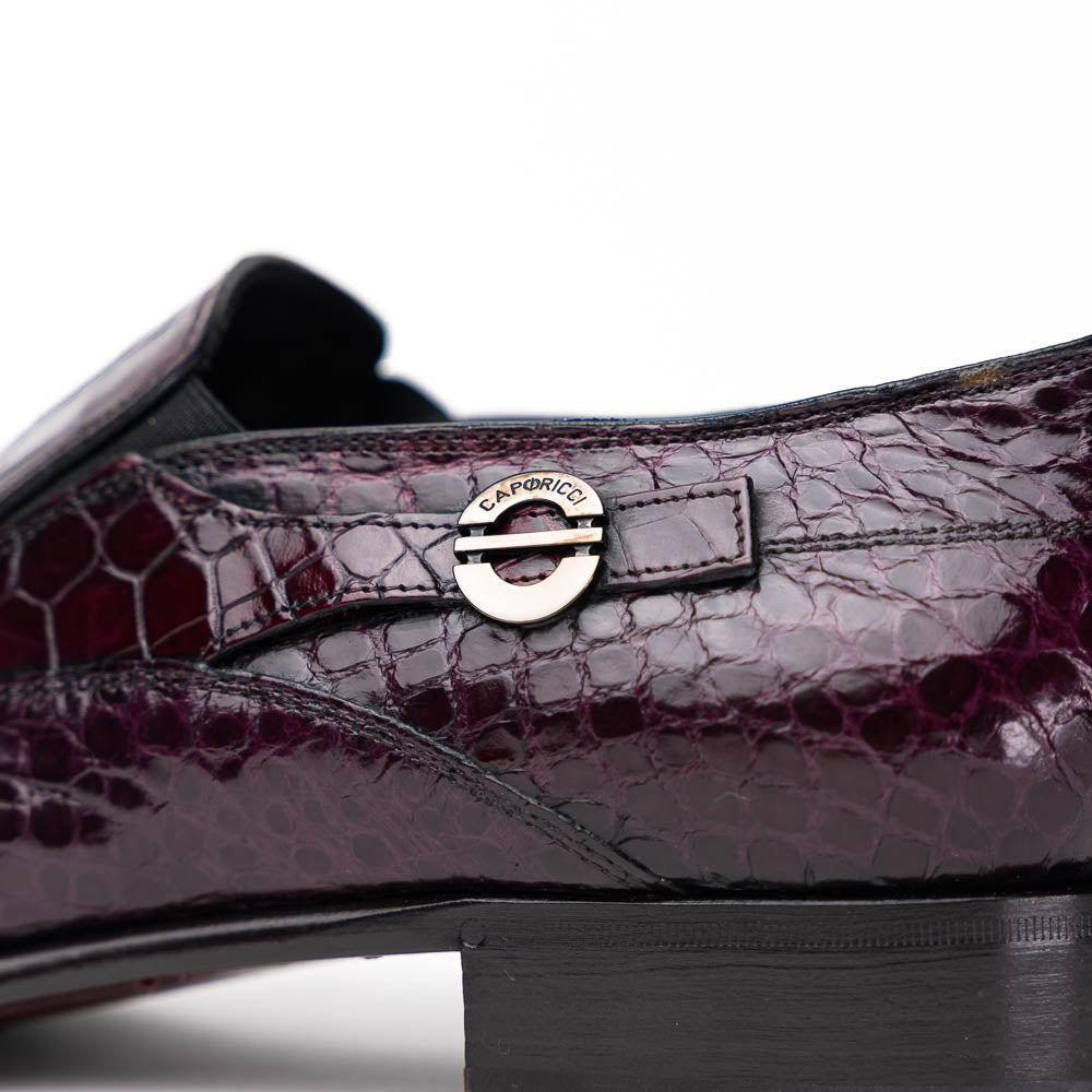Caporicci 203 Alligator Split Toe Loafers Burgundy