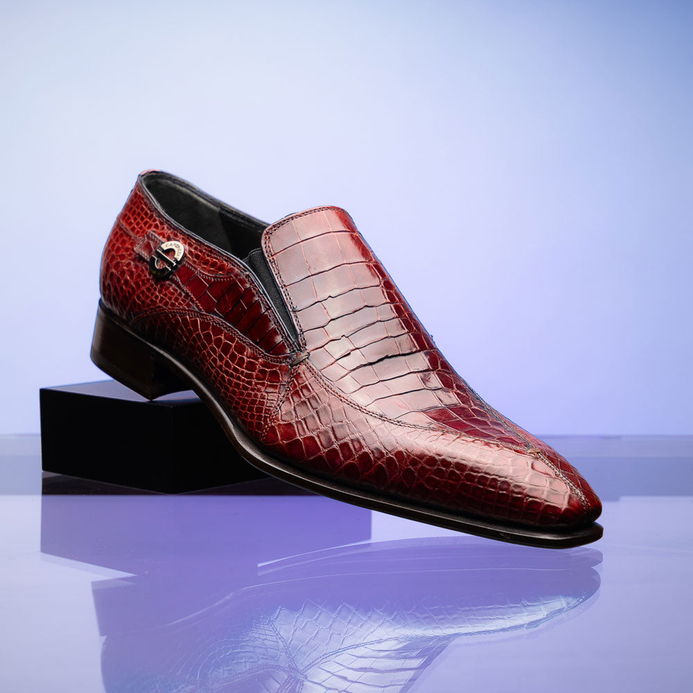 Caporicci 203 Alligator Split Toe Loafers Gold Size 15