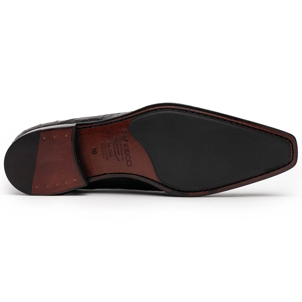 Caporicci 203 Alligator Split Toe Loafers Black / White