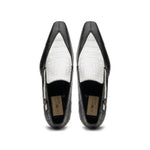 Caporicci 203 Alligator Split Toe Loafers Black / White