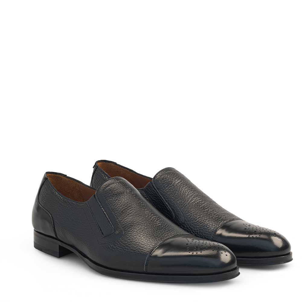 Mezlan Leather Slip-On Dress Loafer Black (20983)