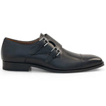 Mezlan Dual-Texture Double Monk Strap Black (20995)