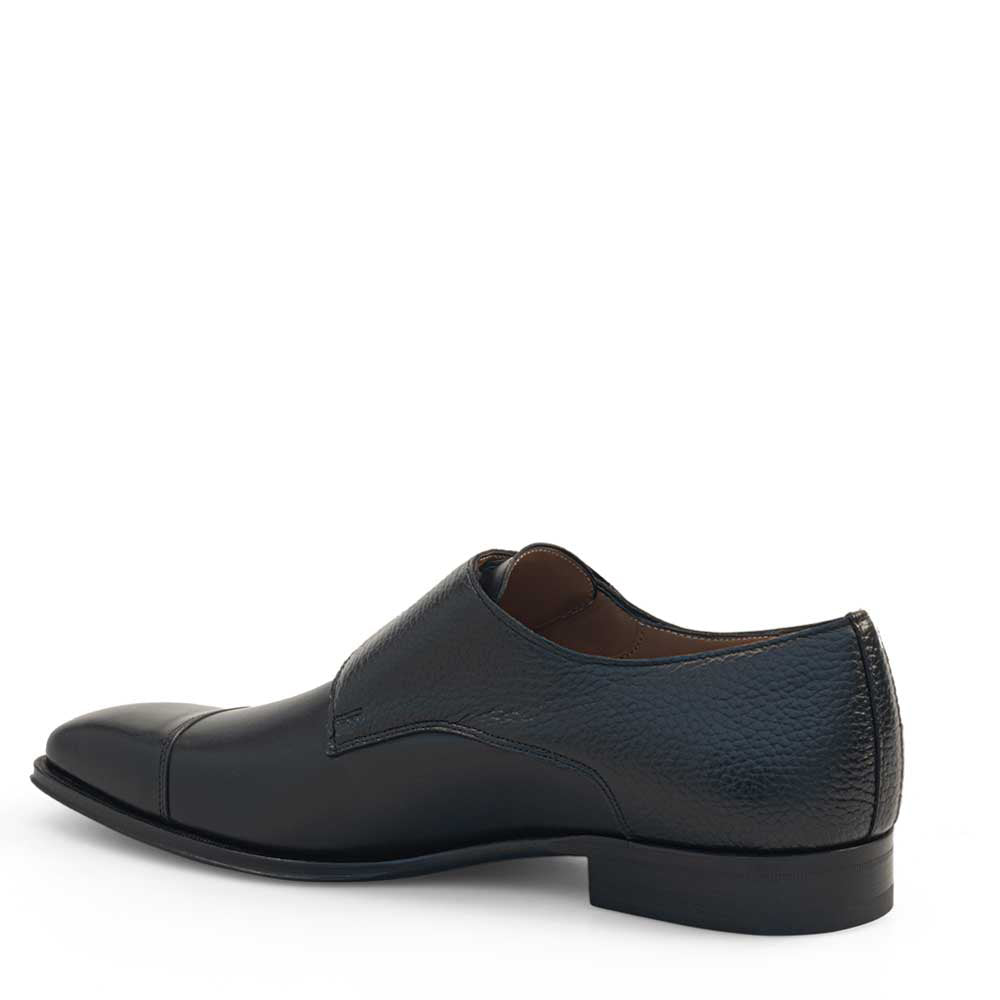 Mezlan Dual-Texture Double Monk Strap Black (20995)