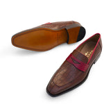 Mezlan Two-Toned Penny Loafer Burgundy / Dark Burgundy