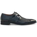 Mezlan Leather Double Monk Strap Black (21191)