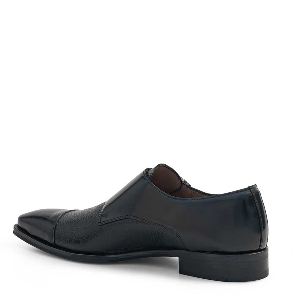 Mezlan Leather Double Monk Strap Black (21191)
