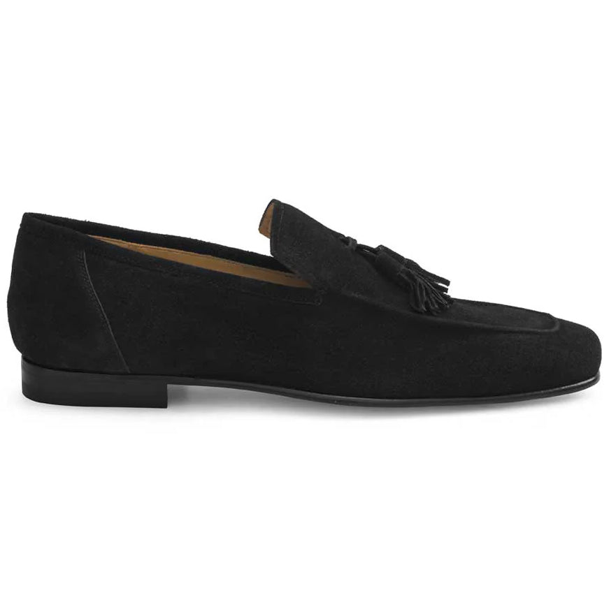 Mezlan Suede Tassel Loafer Black (21254)