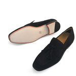 Mezlan Suede Tassel Loafer Black (21254)