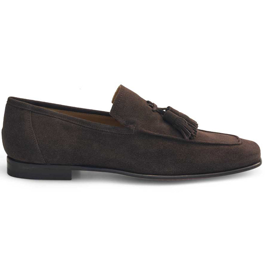 Mezlan Suede Tassel Loafer Dark Brown (21254)