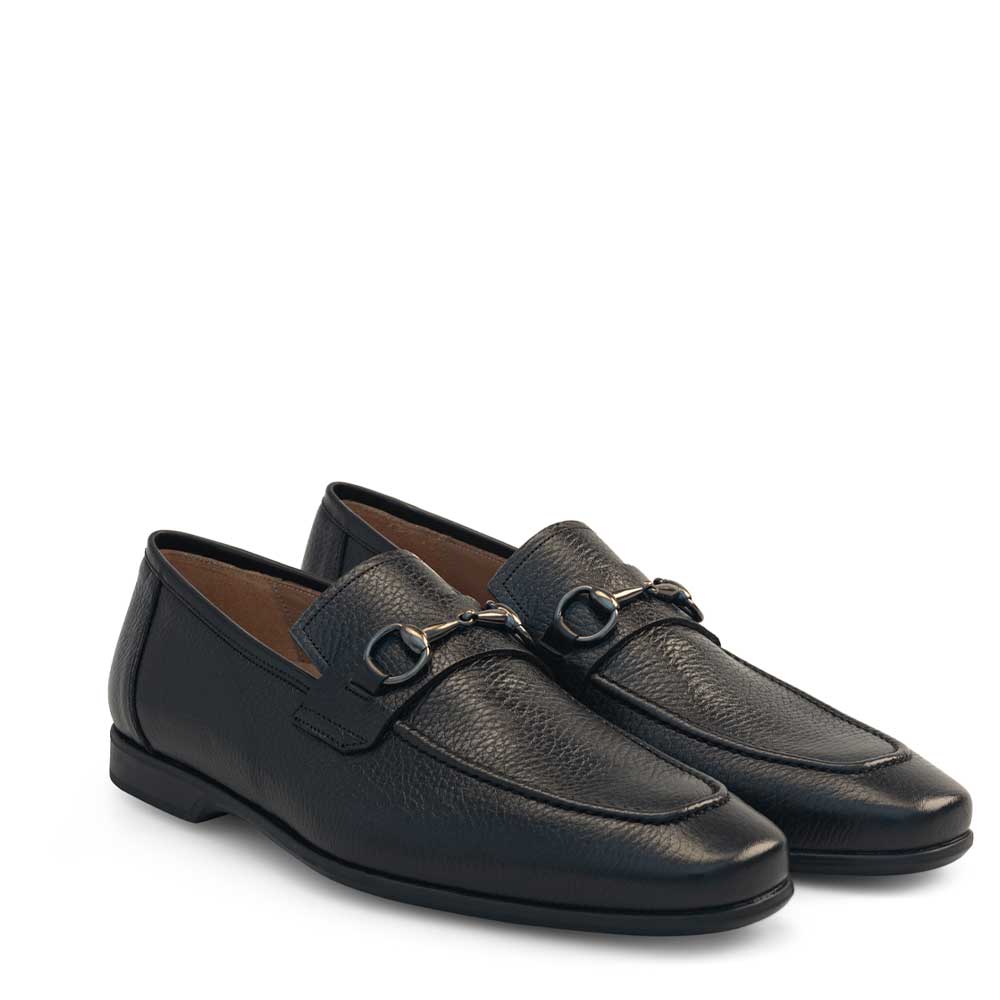 Mezlan Leather Horsebit Loafer Black (21440)