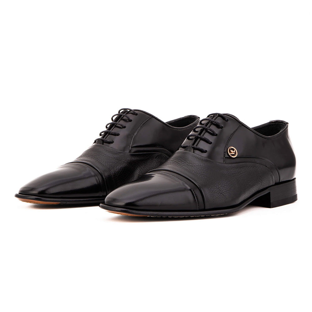 Vinci Leather The Rockwell Handmade Cap Toe Oxford Black