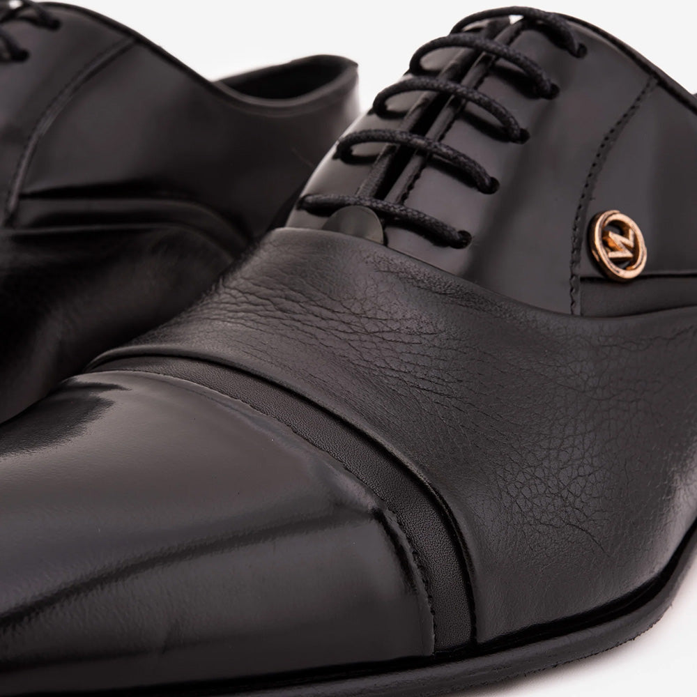 Vinci Leather The Rockwell Handmade Cap Toe Oxford Black