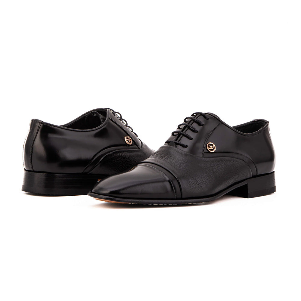 Vinci Leather The Rockwell Handmade Cap Toe Oxford Black