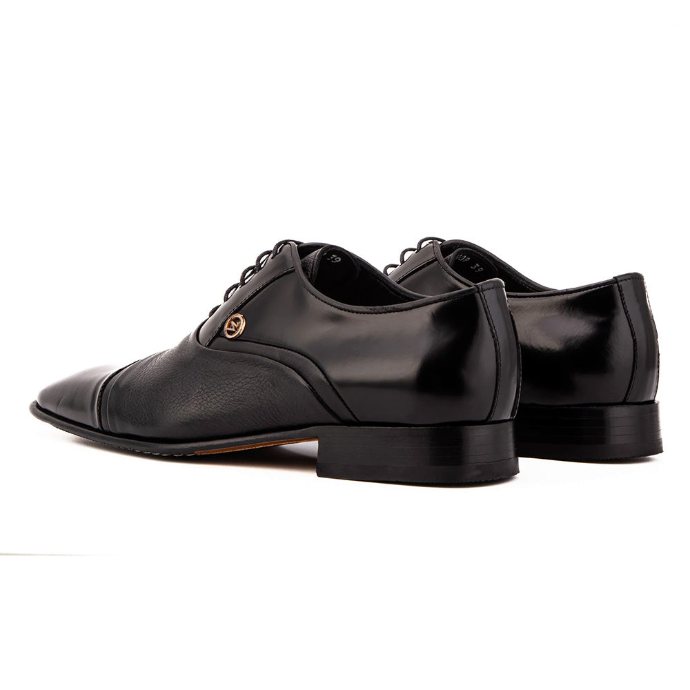 Vinci Leather The Rockwell Handmade Cap Toe Oxford Black