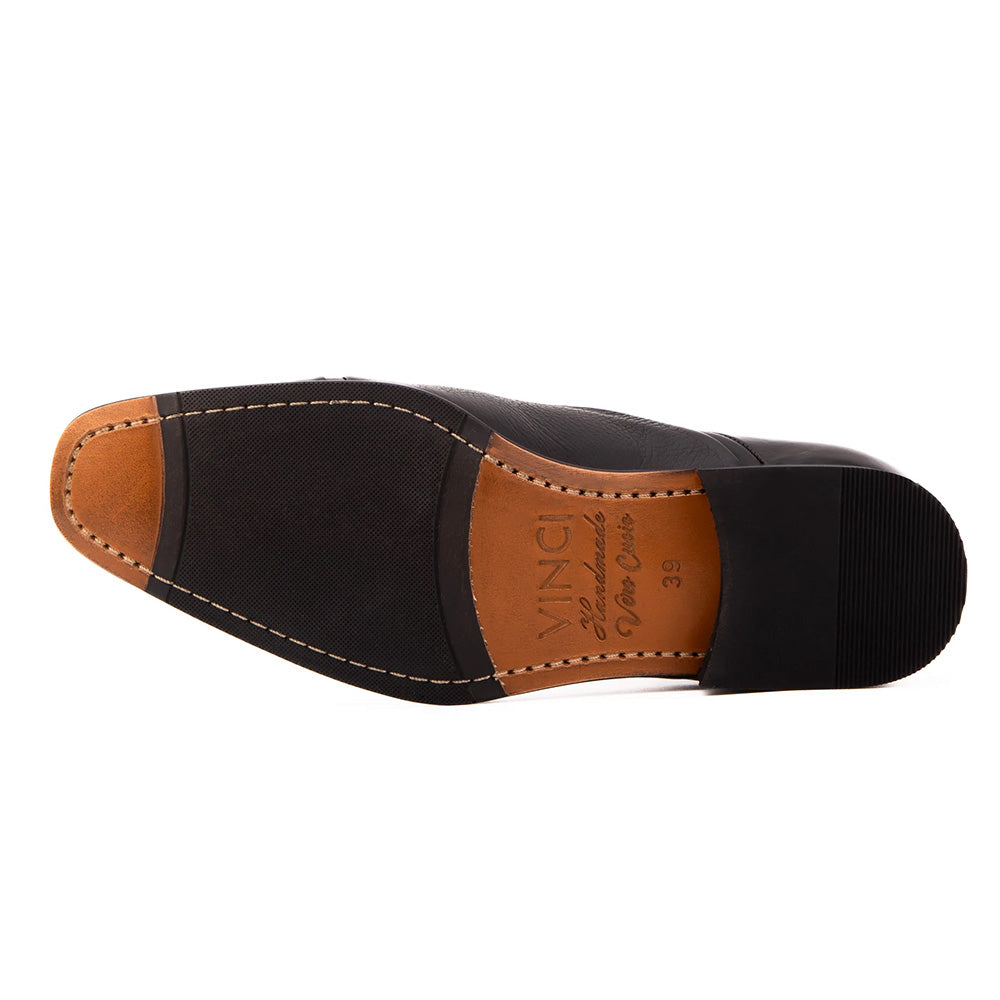 Vinci Leather The Rockwell Handmade Cap Toe Oxford Black