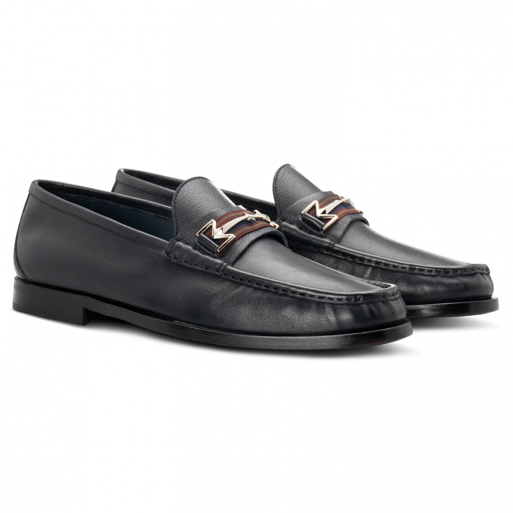 Moreschi Leather Loafers Blue