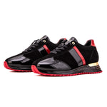 Vinci Leather The Inferno Leather Men Sneaker Black & Red